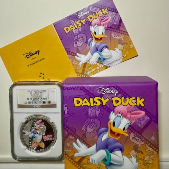 2014 NIUE S$2 Disney Daisy Duck Colorized NGC PF 70 UCAM original package - Picture 4 of 8